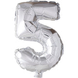 Ballon en aluminium Creativ company, 5, h : 41 cm, argent, 1 pièce