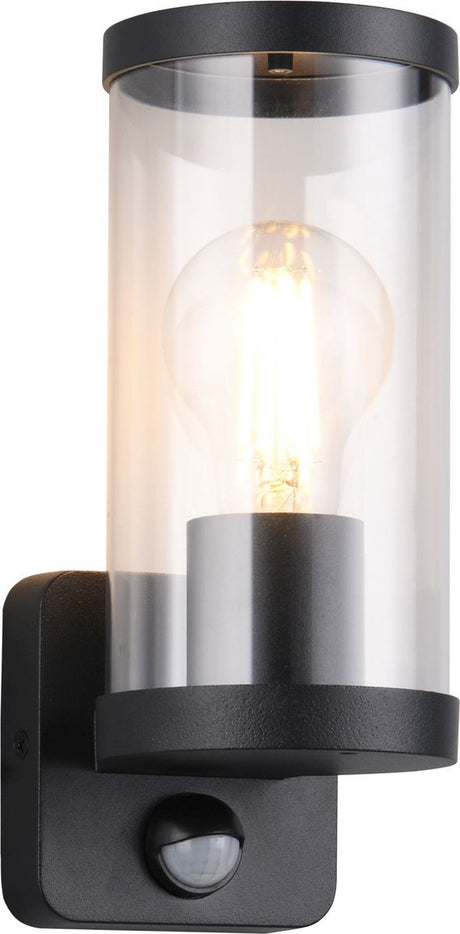 Rl live your light reality bonito - applique murale - noir mat - excl. 1x e27 4w - détecteur de mouvement - éclairage extérieur - ip44