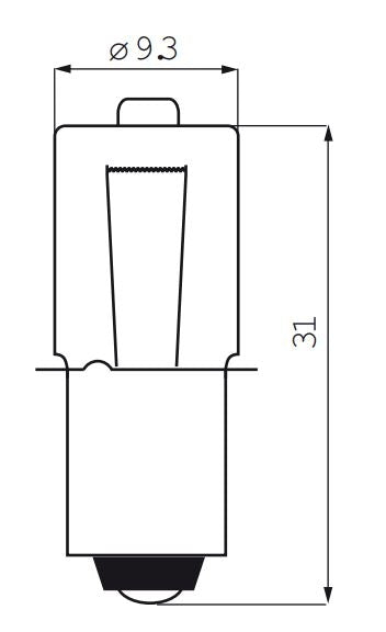 Lampe halogène PX13.5S 6 volts - 3 watt avec col