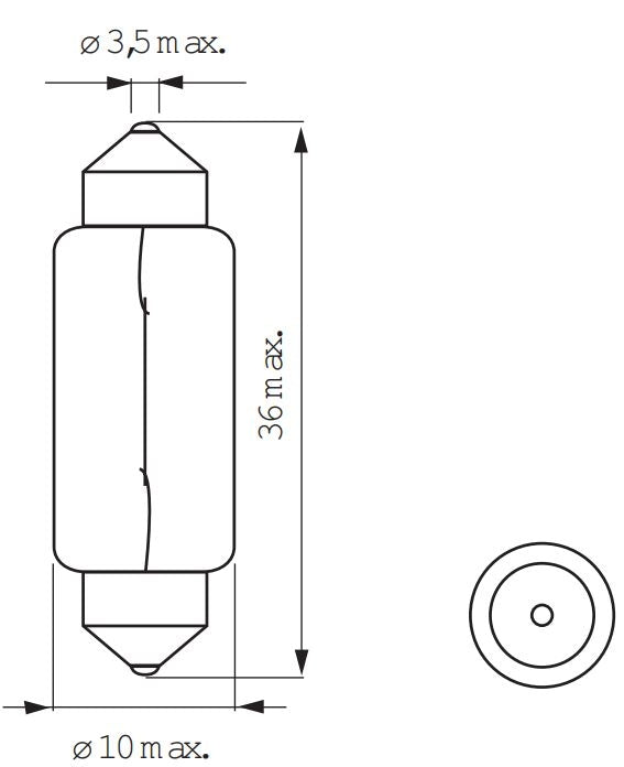 Bosma Lampe 6v-5w Tube 11x38