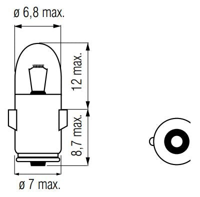 Bosma Lampe 12v-1.2W Ba7s