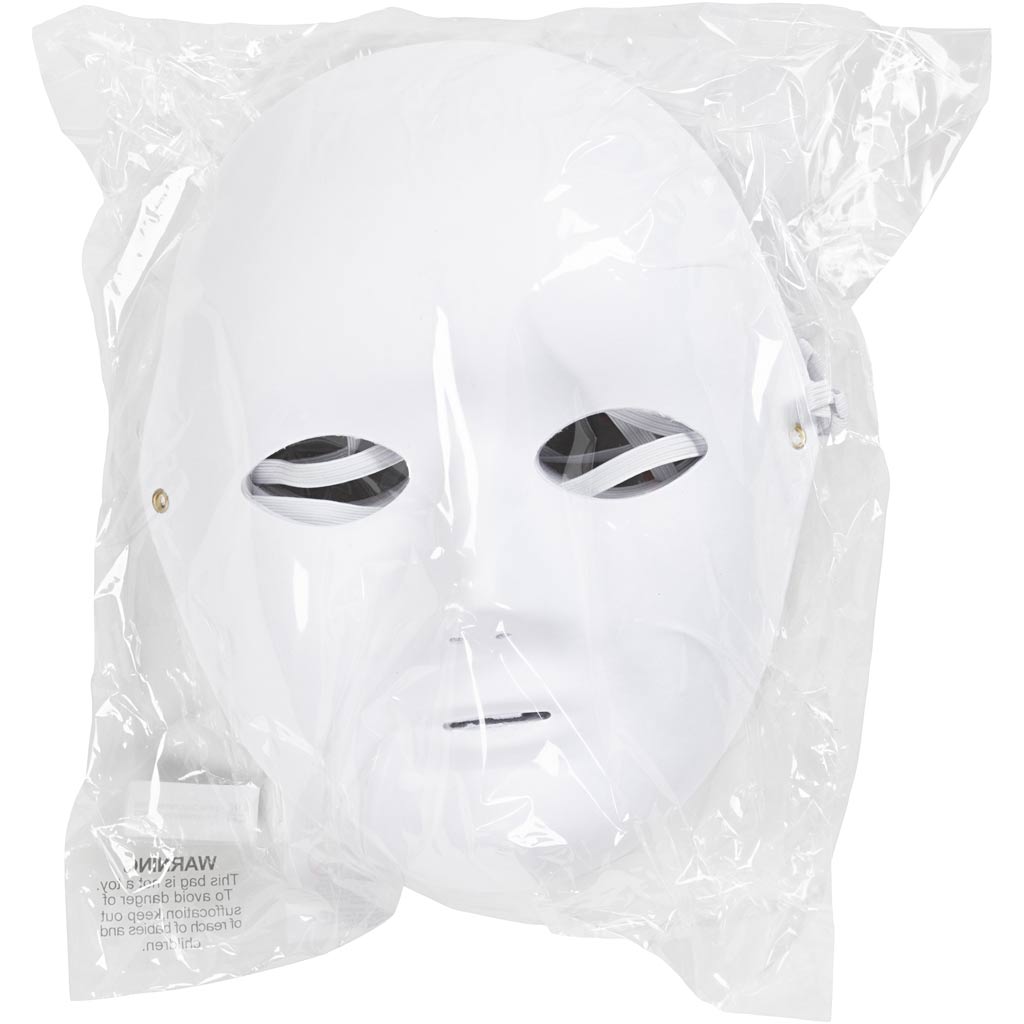 Masque d'entreprise Creativ, h : 22 cm, l : 17 cm, blanc, 10 pièces 1 boîte