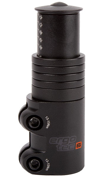 Ergotec STEM Adapter Adpresed stopnje 6 z distančniki 28,6Ø 107 mm Matt Black