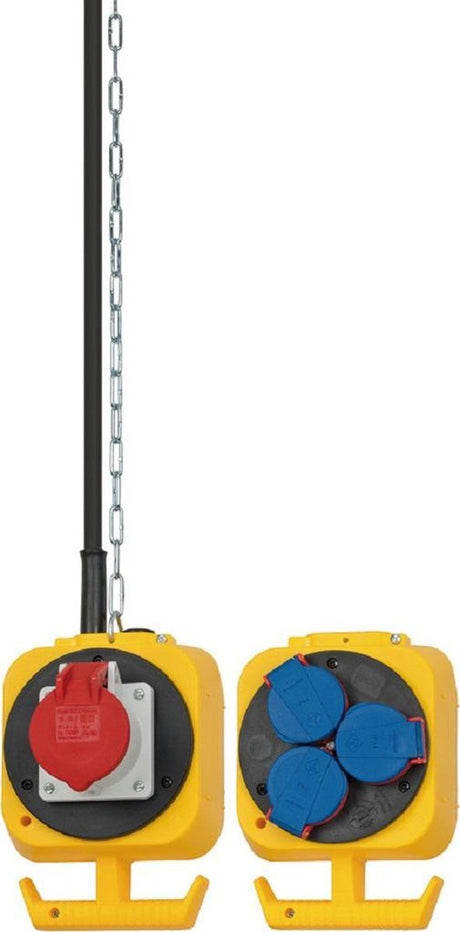 Répartiteur d'alimentation Brennerstuhl CEE Bloc de distribution IP44 pour intérieur et extérieur avec câble H07RN-F 5G1,5 de 5 m (3 x prises, 1 x prise CEE, fabriqué en Allemagne)