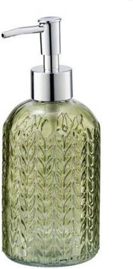 Wenko distributeur de savon vetro verre vert 400ml - pompe à savon autoportante et rechargeable - salle de bain WC cuisine