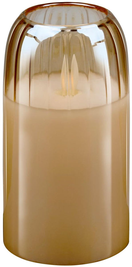 Arti casa led kaars in pot - bewegende vlam - timer 6 uur - 7,5 x 15 cm - beige