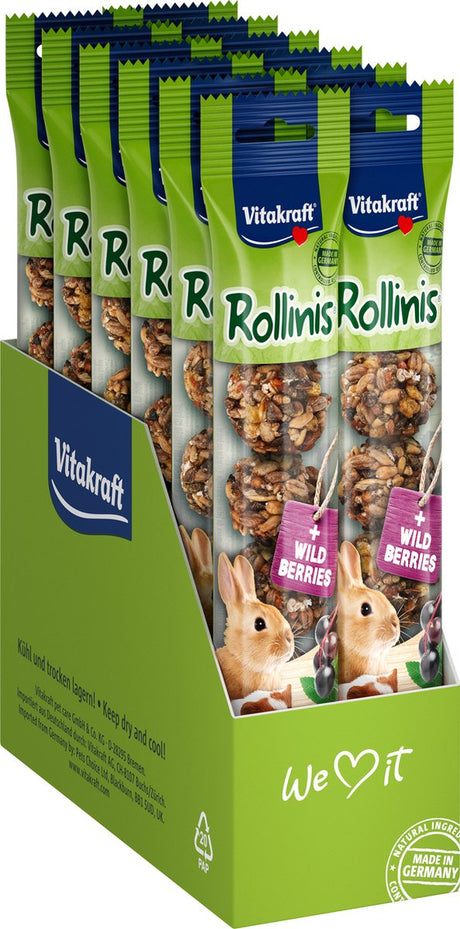 Vitakraft rollinis aux myrtilles - snacks pour rongeurs - 12x48 gr