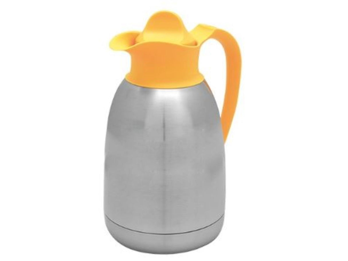 Pichet isotherme inox Cater-profi avec bouchon à vis jaune 1,5l