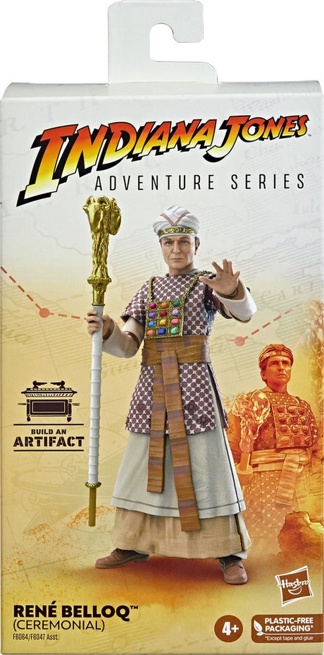 Hasbro indiana jones - rené belloq (cérémonial) (les aventuriers de l'arche perdue) figurine série aventure 15 cm - multicolore