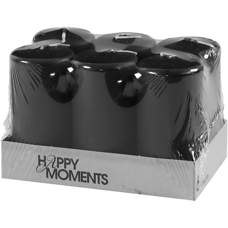 Bougie d'entreprise Creativ h: 10 cm noire 6 pièces