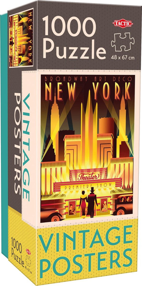 Tactic vintage new york – puzzle – 1000 pièces – paysage urbain américain classique de style rétro – design épuré et apaisant – haute qualité scandinave