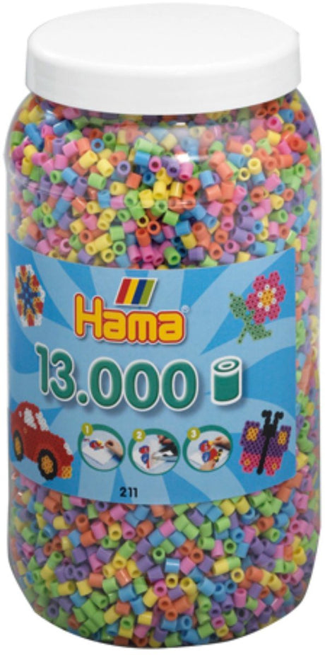 Perles de fer Hama dans le mélange pastel en pot (050), 13 000e.