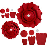 Creativ company fleurs en papier, d 15+25 cm, 230 gr, rouge, 2 pièces 1 boîte
