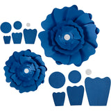 Creativ company fleurs en papier, d 15+25 cm, 230 gr, bleu, 2 pièces 1 boîte