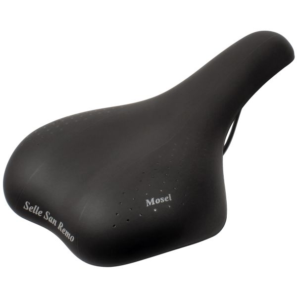 Selle San Remo Bicycle Saddle Mosel for City Trekking Bikes - Black (Package de travail)