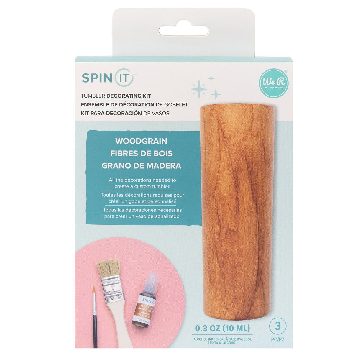 We r makers • kit de décoration spin it grain de bois