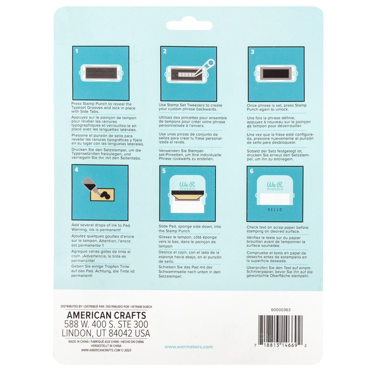 We r makers • typeset stamp punch 6pcs