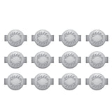 We r makers • breloques agrafes rondes avec feuille en relief argent 12pcs