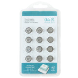 We r makers • breloques agrafes rondes avec feuille en relief argent 12pcs