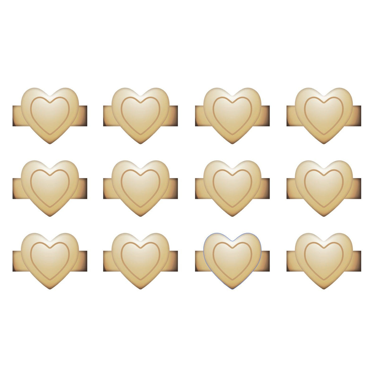 We r makers • breloque agrafes coeur doré 12pcs