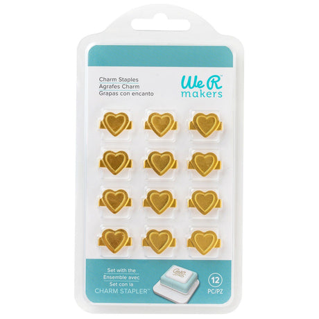 We r makers • breloque agrafes coeur doré 12pcs
