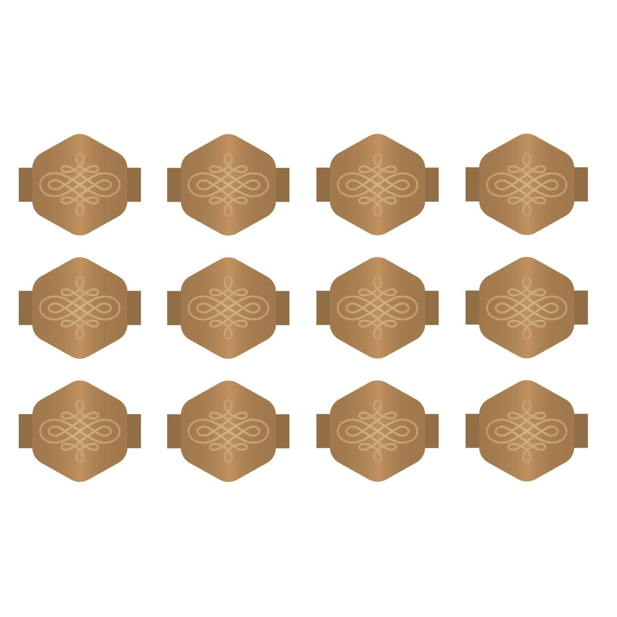 We r makers • breloques agrafes hexagone avec noeud en relief cuivre 12pcs