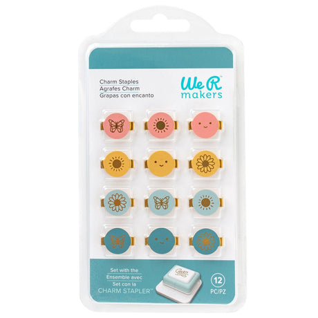 We r makers • agrafeuse à breloques ronde avec motifs multicolores 12 pièces