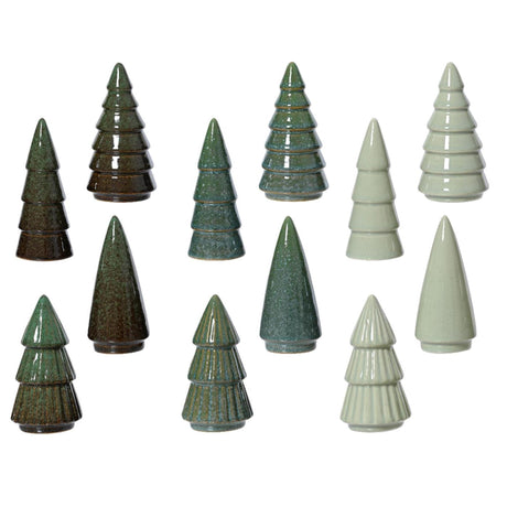 Decoris Sapin de Noël en porcelaine 5,2x5,2x10cm