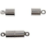 Fermoir magnétique Creativ company avec yeux, l : 15 mm, d 5 mm, plaqué argent, 10 pièces 1 boîte