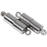 Fermoir magnétique Creativ company avec yeux, l : 15 mm, d 5 mm, plaqué argent, 10 pièces 1 boîte