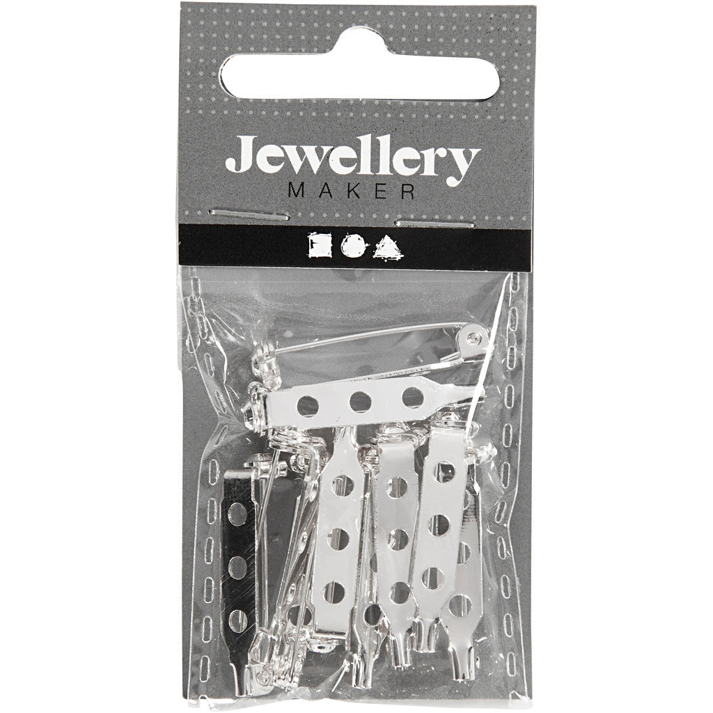 Creativ Company Broochpeld Silver-25 mm, 10e.