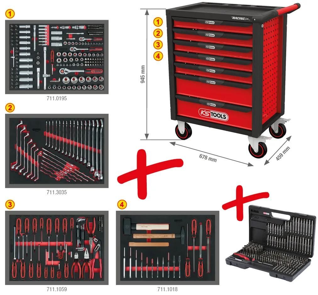 Chariot à outils Ks tools ks-tools chariots à outils racingline racingline ks-tools 515 pcs.