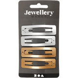 Épingle à cheveux Creativ company, L: 58 mm, l: 16 mm, or, argent, 4 pièces 1 boîte