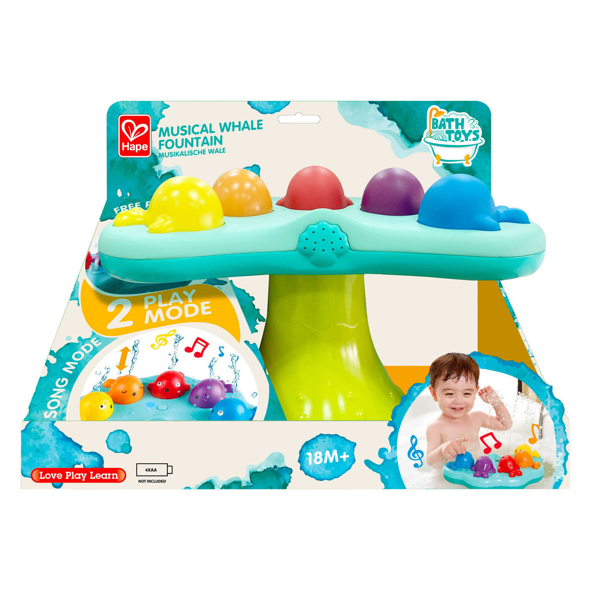 Hape Bath Toys Musical Whale Fontein