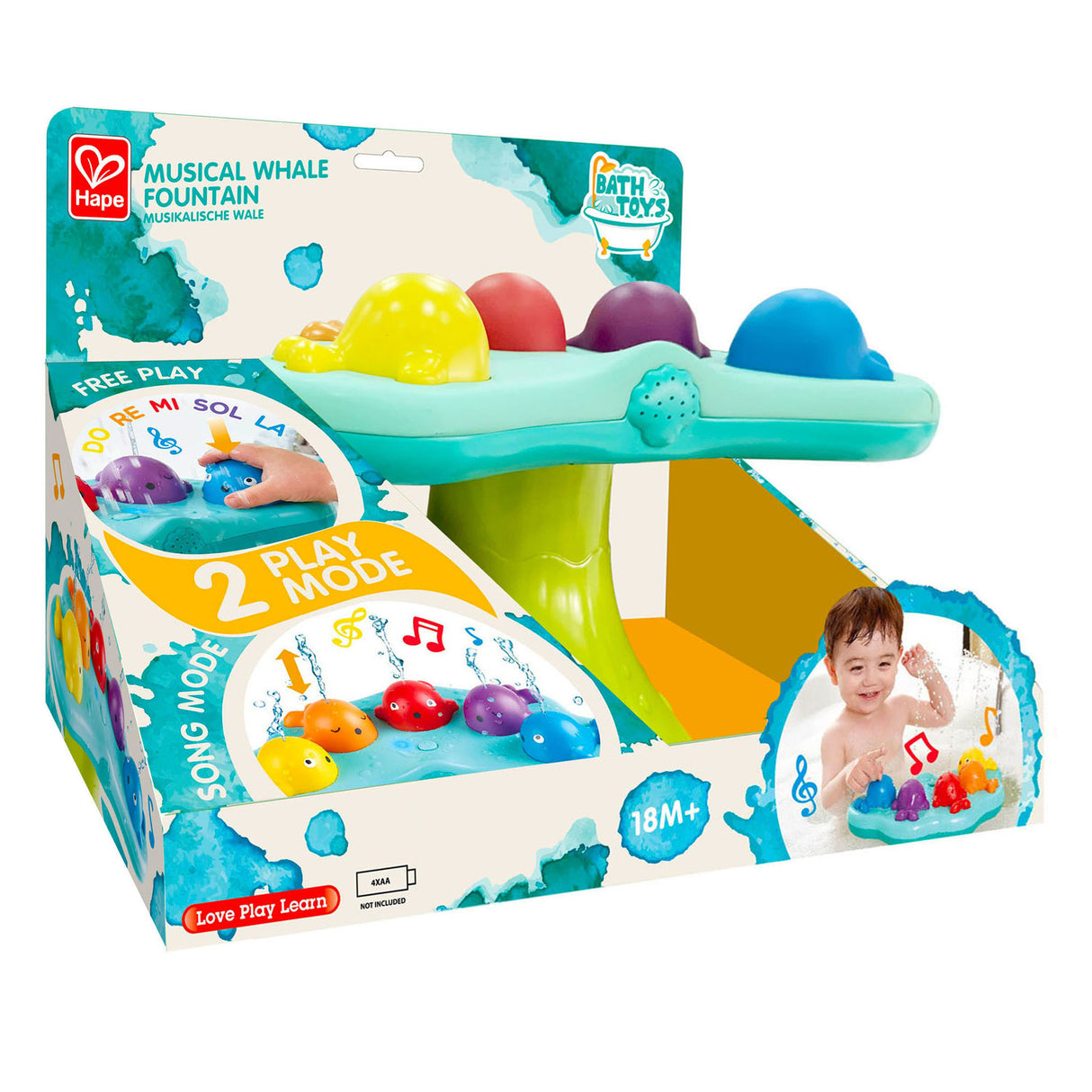 Hape Bath Toys Musical Whale Fontein