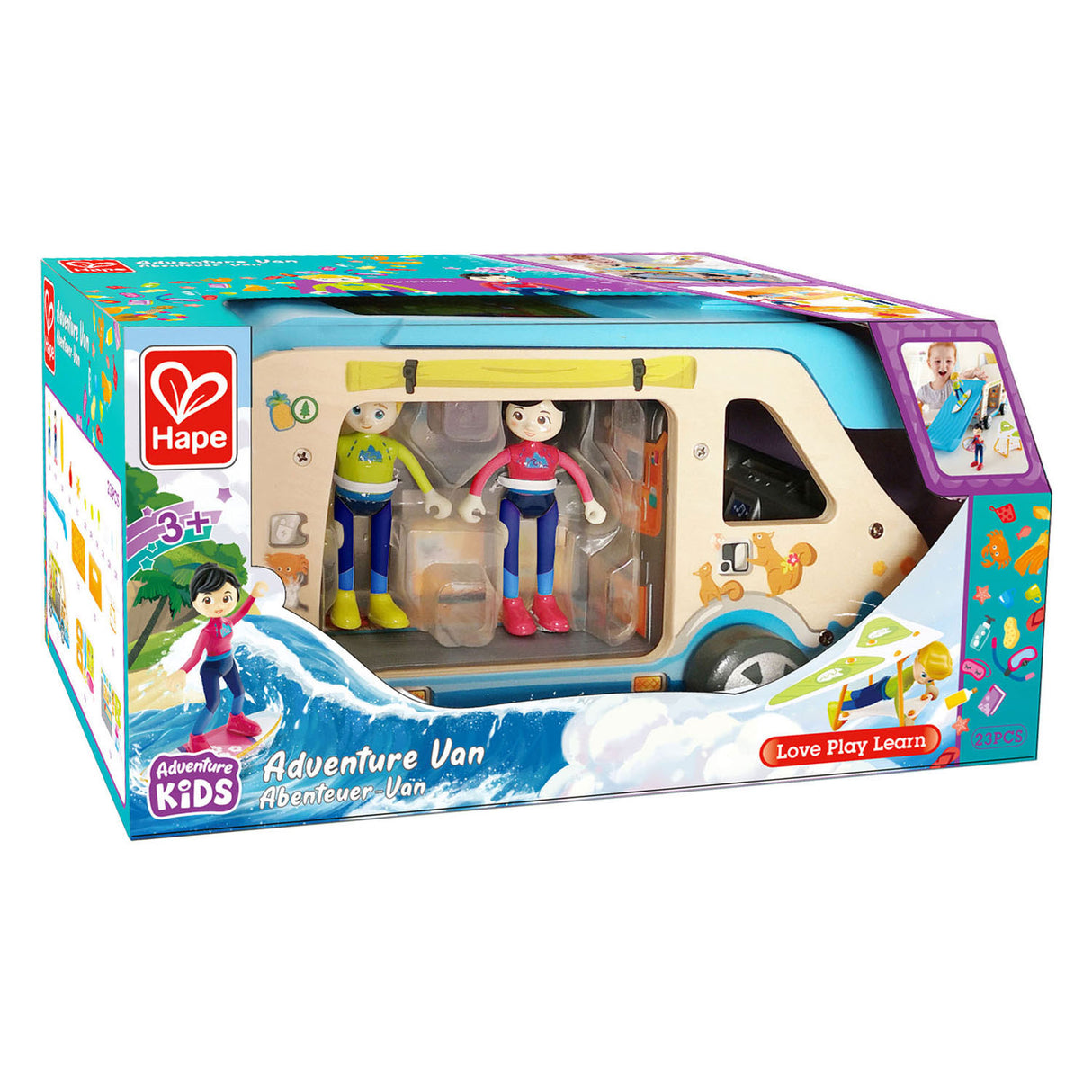 Hape wooden adventure bus dollhouse