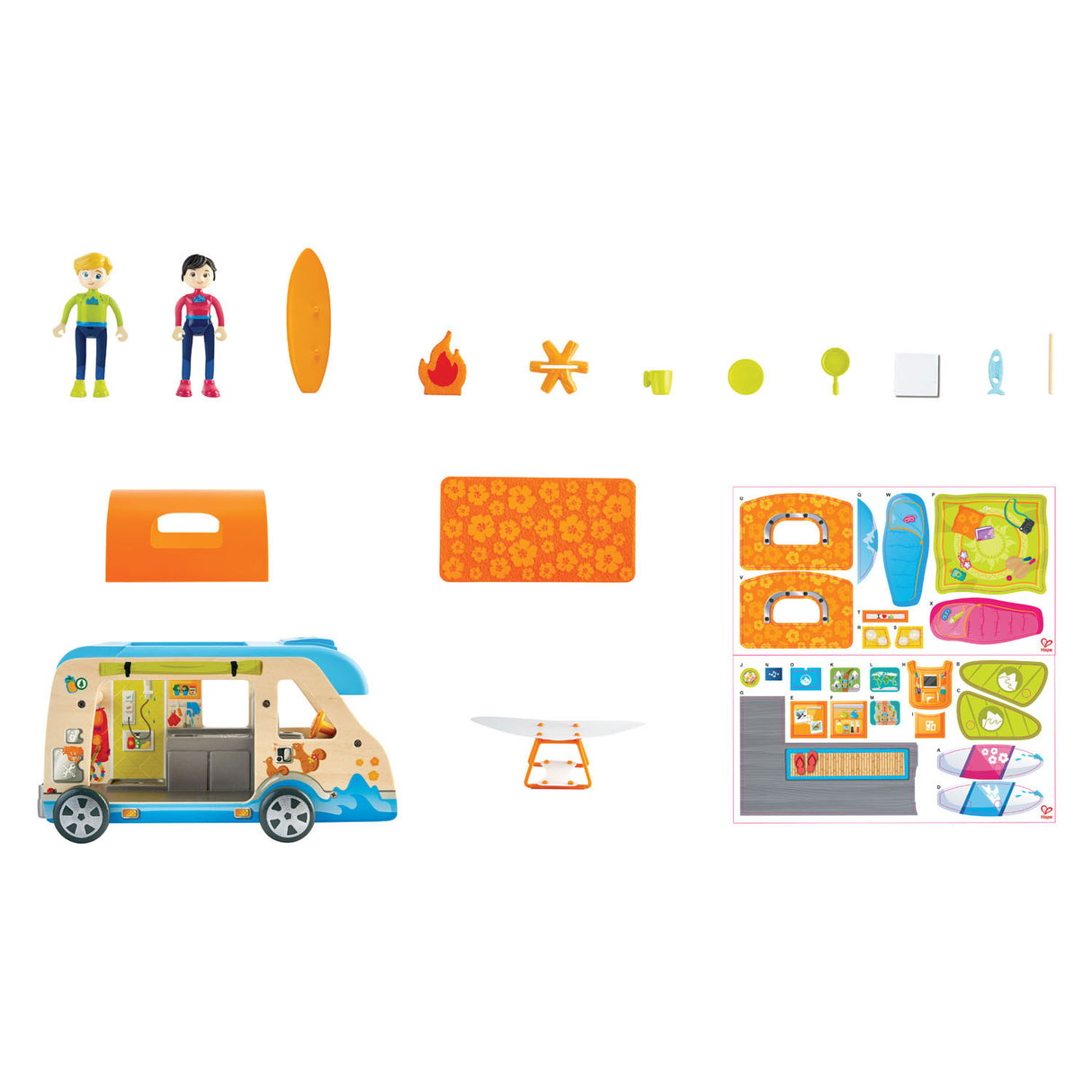Hape houten avonturenbus poppenhuis