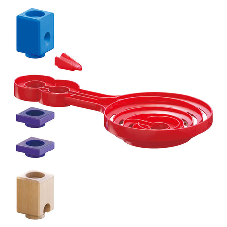 Piste de marbre torsadée en spirale double face Hape quadrilla. 9 pièces.