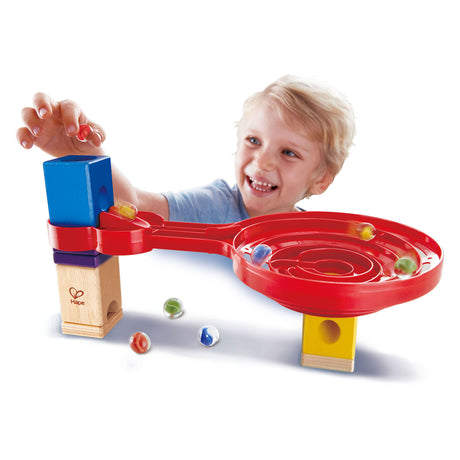 Piste de marbre torsadée en spirale double face Hape quadrilla. 9 pièces.