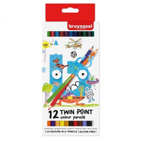 Bruynzeel 12 crayons de couleur double pointe