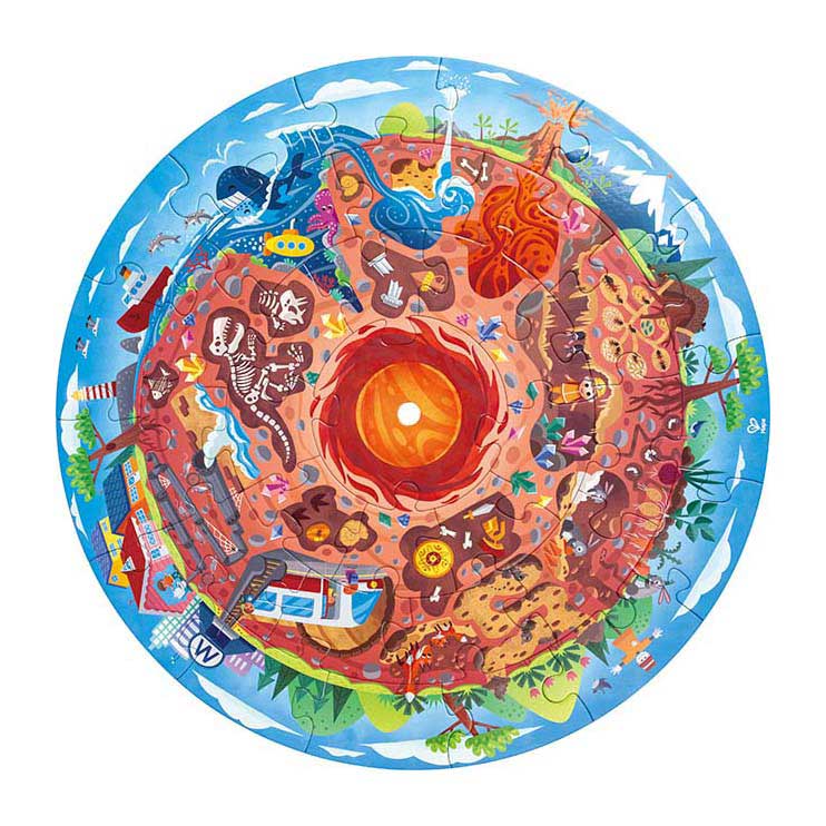 Puzzle du monde souterrain Hape avec lumière - 36 pcs.