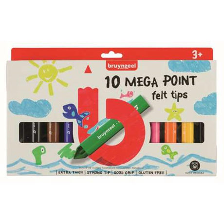 Feutres Bruynzeel Mega Point, 10 pièces