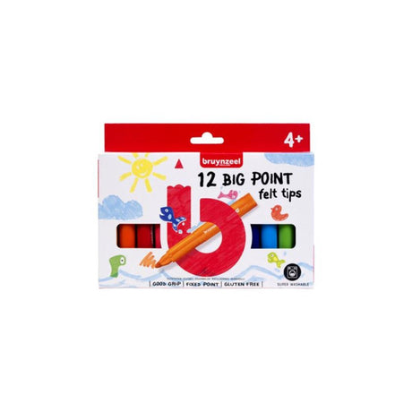 Ensemble de 12 feutres à pointe large Bruynzeel pour enfants