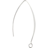 Boucle d'oreille Creativ company, h: 42 mm, diamètre du trou 2 mm, plaqué argent, 4 pièces 1 boîte