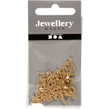 Collier Creativ company, l: 80 cm, d 1 mm, plaqué or, 1 pièce