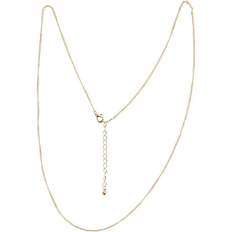 Collier Creativ company, l: 80 cm, d 1 mm, plaqué or, 1 pièce