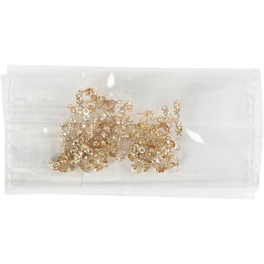 Cape de l'entreprise Creativ, l: 8 mm, d 3 mm, plaquée or, 100 pièces 1 boîte