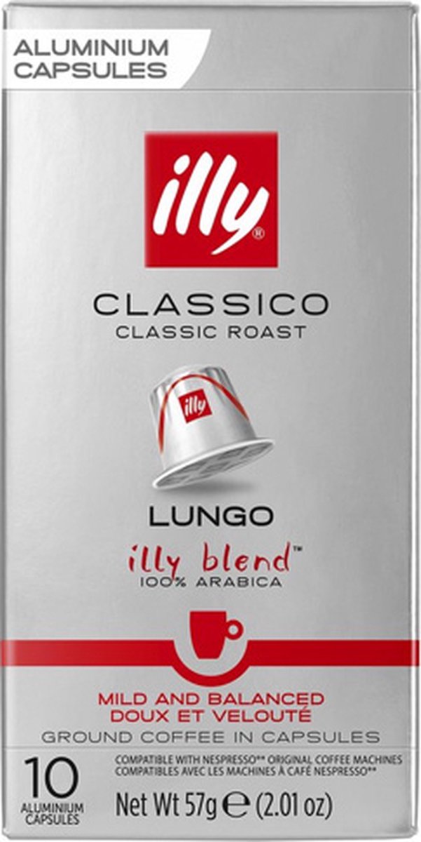 Tasses à café Illy Lungo Classico - intensité 5 9 - 10 x 10 capsules