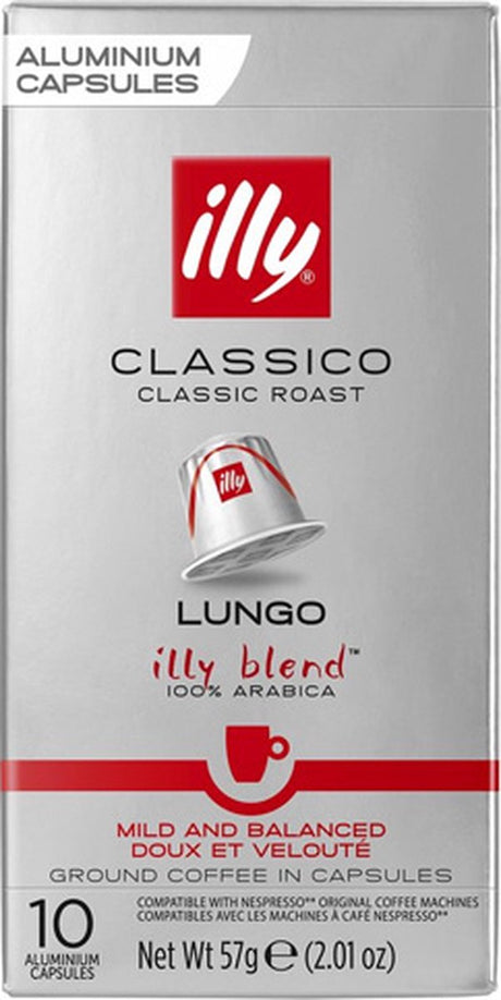 Tasses à café Illy Lungo Classico - intensité 5 9 - 10 x 10 capsules