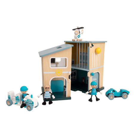 Ensemble de jeu de commissariat de police en bois du monde classique pour enfants.